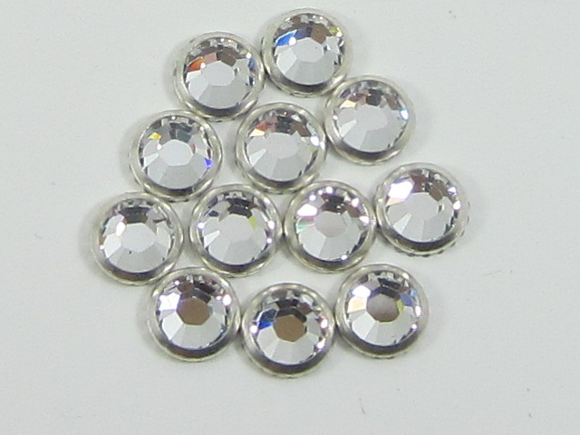 12 pcs. 34ss CRYSTAL RIMMED HOT FIX European Rhinestones